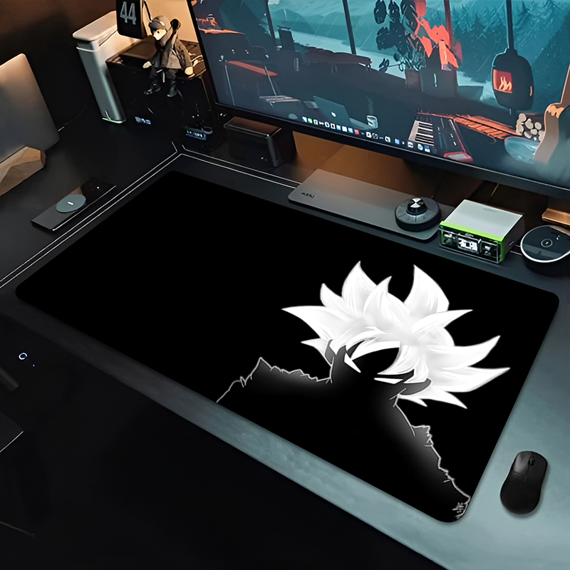 Desk Setup Black - DBZ Black Anime Mouse Pad Dragon