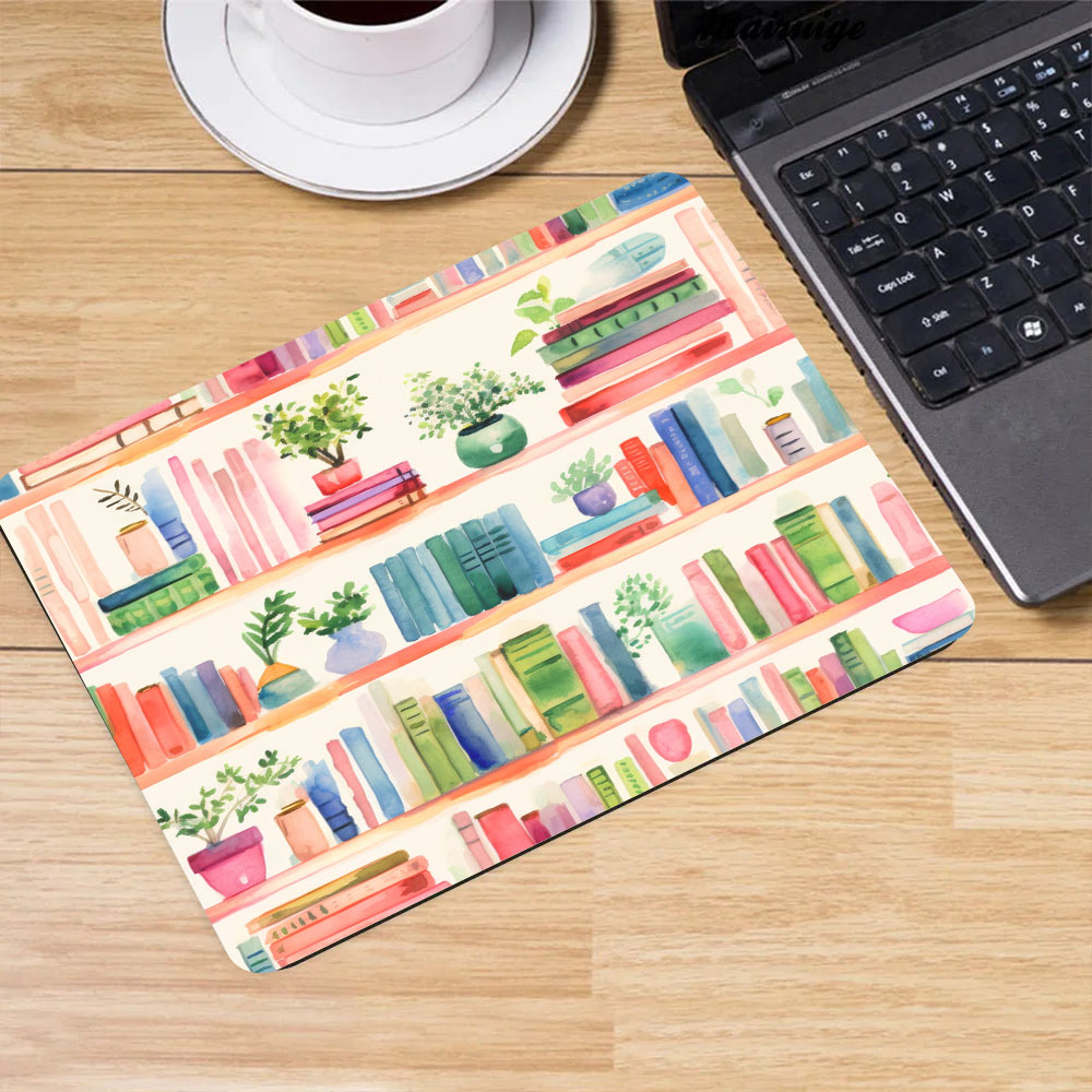 Desk Setup Books - Plant Books Mouse Pad Home Office
