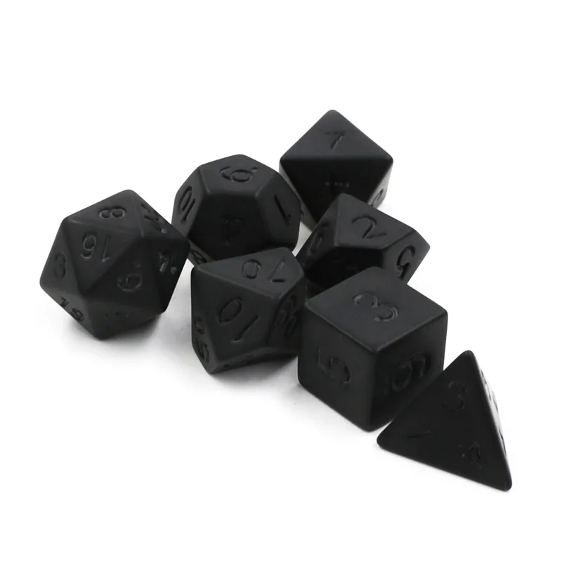 Desk Setup Black - 7pcs/lot Matte Black Dice Set D4