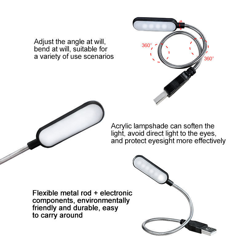 Mini 4 LED Book Lamp Portable  - Desk Setup Ideas ulasan dan harga