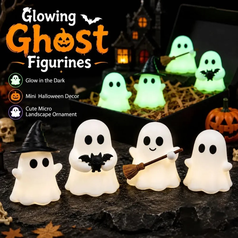 1-5PCS Glow in Dark Mini Ghost - Desk Setup Dark ulasan dan harga