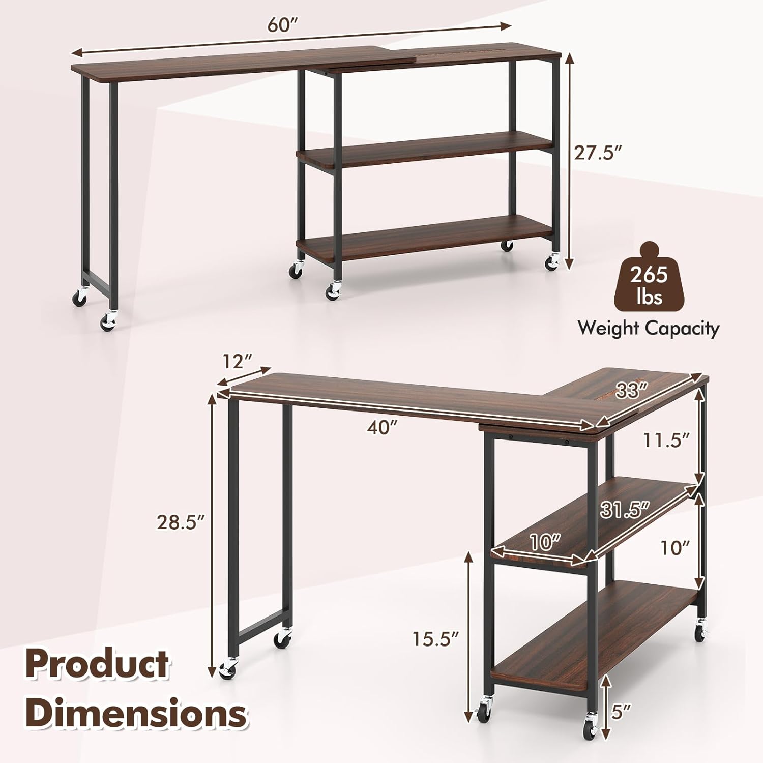 360° Rotating Side Table with  - Desk Setup Ideas ulasan dan harga
