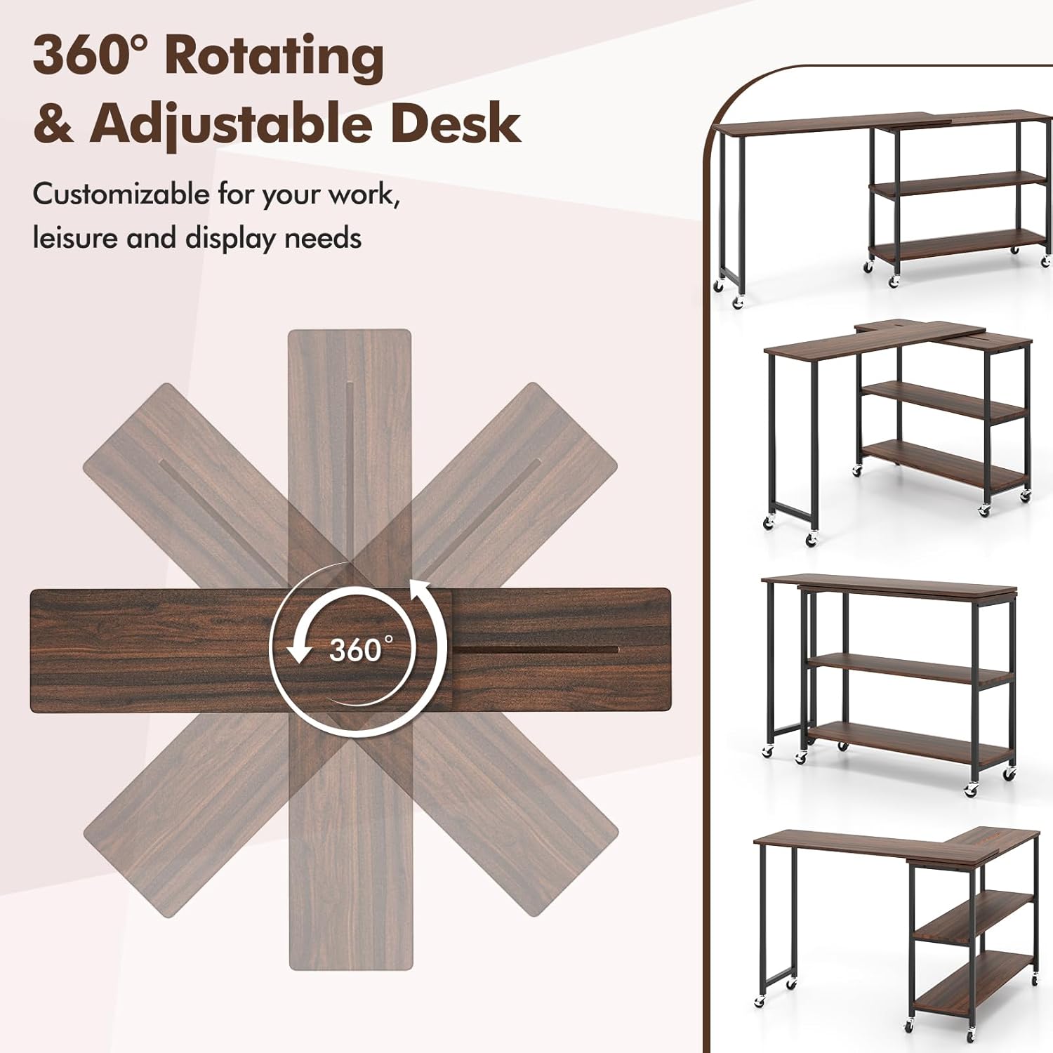 360° Rotating Side Table with  - Desk Setup Ideas ulasan dan harga