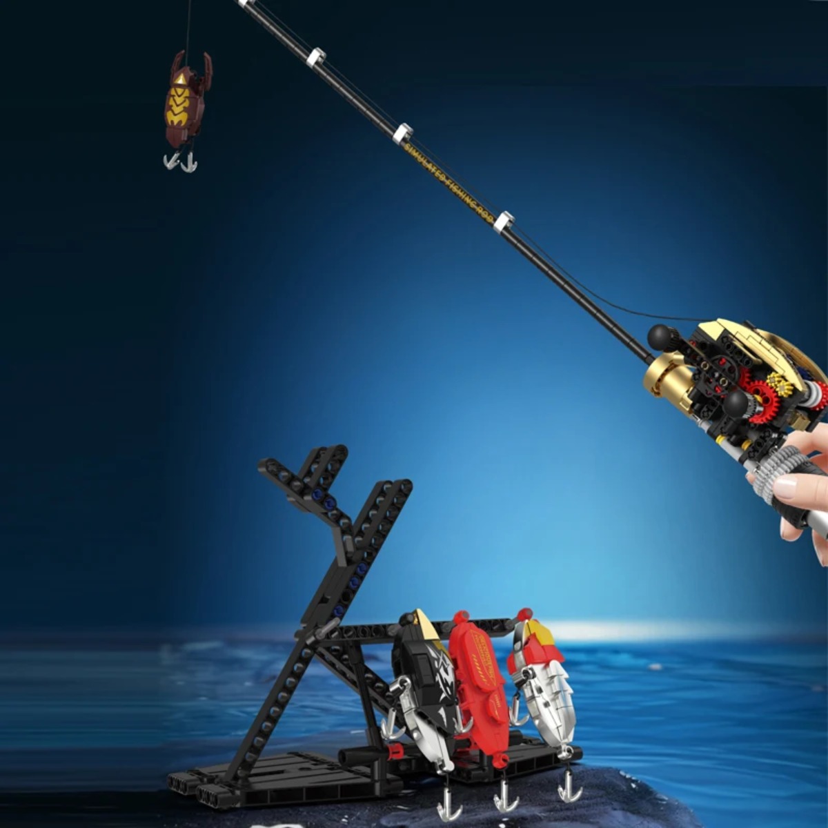 MOC Fishing Rod Model Building - Desk Setup Kit ulasan dan harga