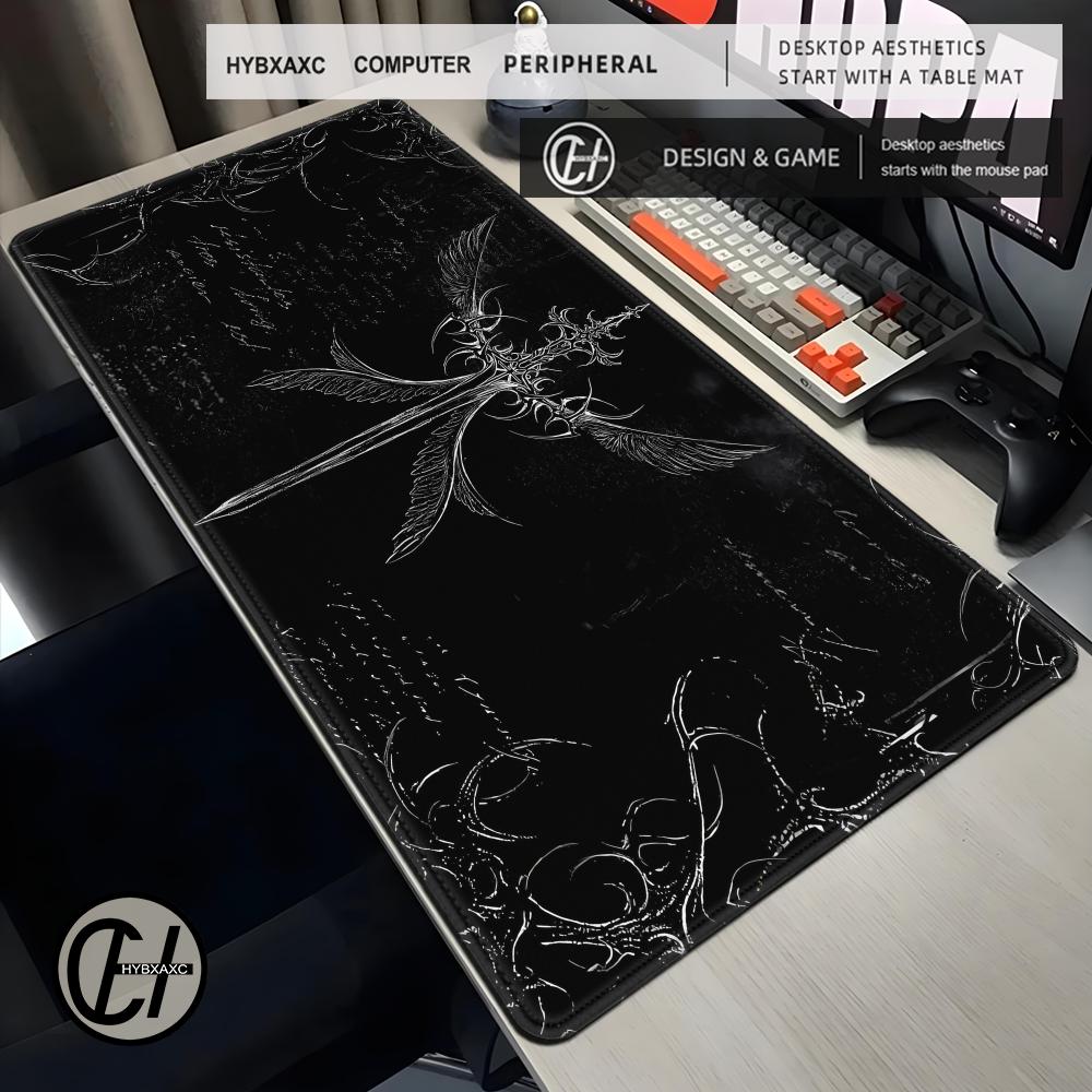 Dark Gothic Cross Wing Pattern - Desk Setup Dark ulasan dan harga