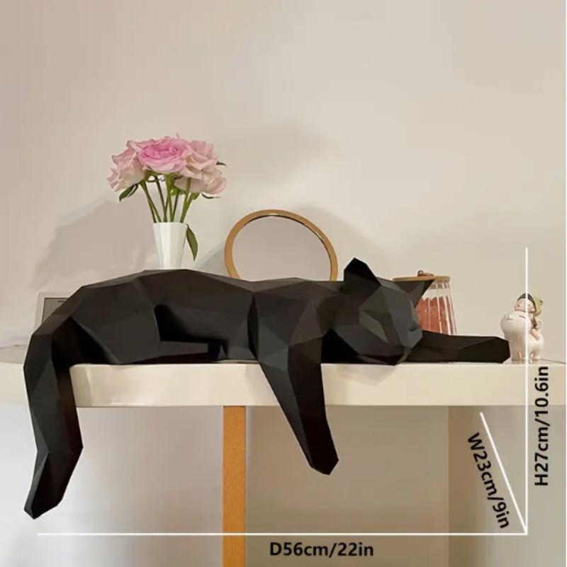 Black White Cat Statue - Geome - Desk Setup Black ulasan dan harga