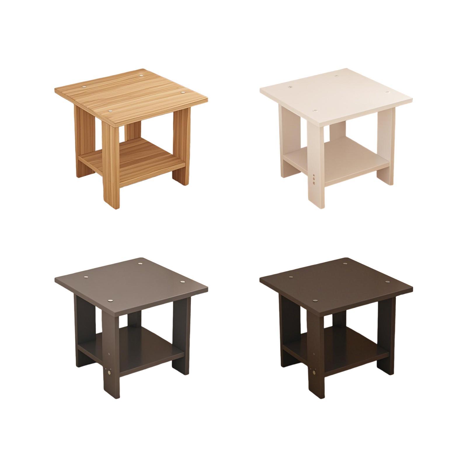 Wooden Double Layers Side Tabl - Desk Setup Ideas ulasan dan harga