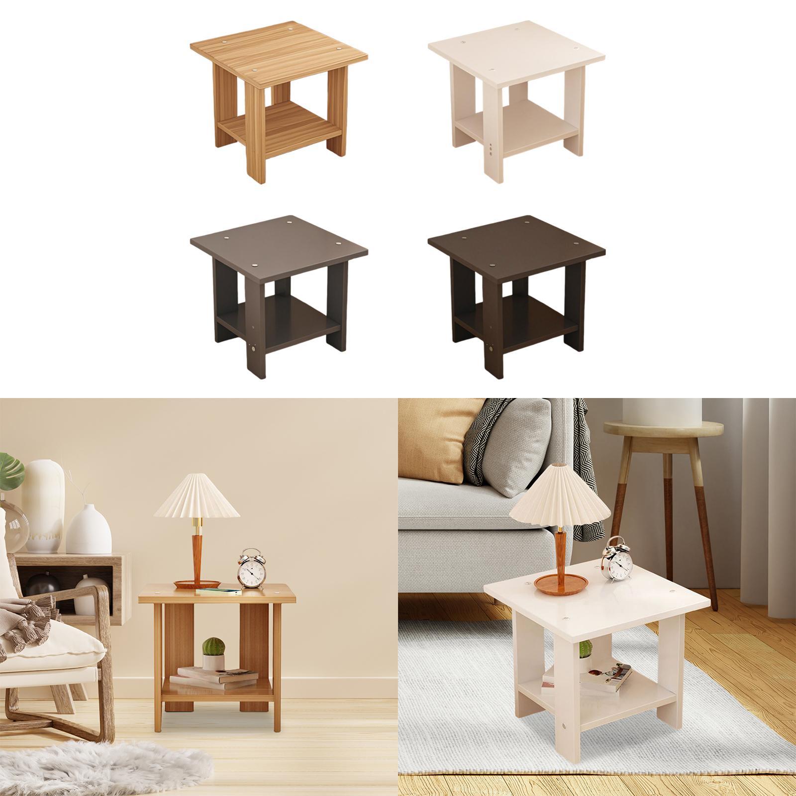 Wooden Double Layers Side Tabl - Desk Setup Ideas ulasan dan harga