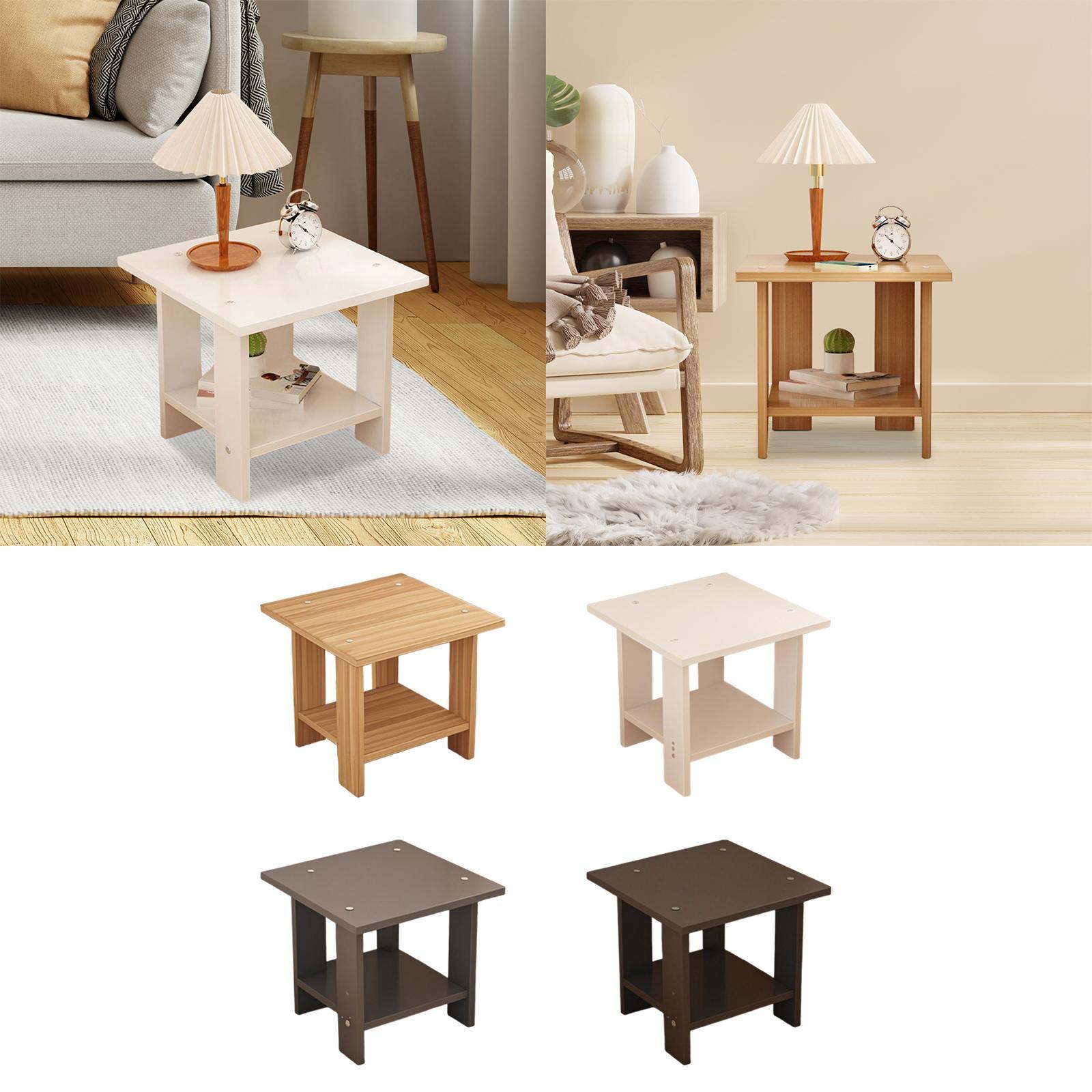 Wooden Double Layers Side Tabl - Desk Setup Ideas ulasan dan harga