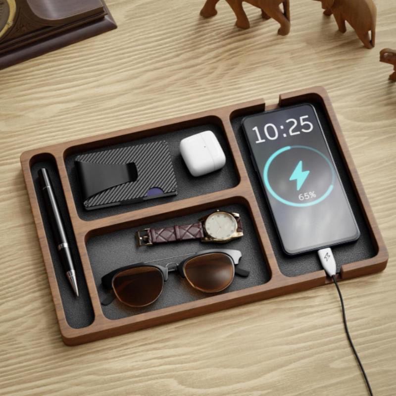 Solid Wood Storage Tray Nordic - Desk Setup Minimalist ulasan dan harga