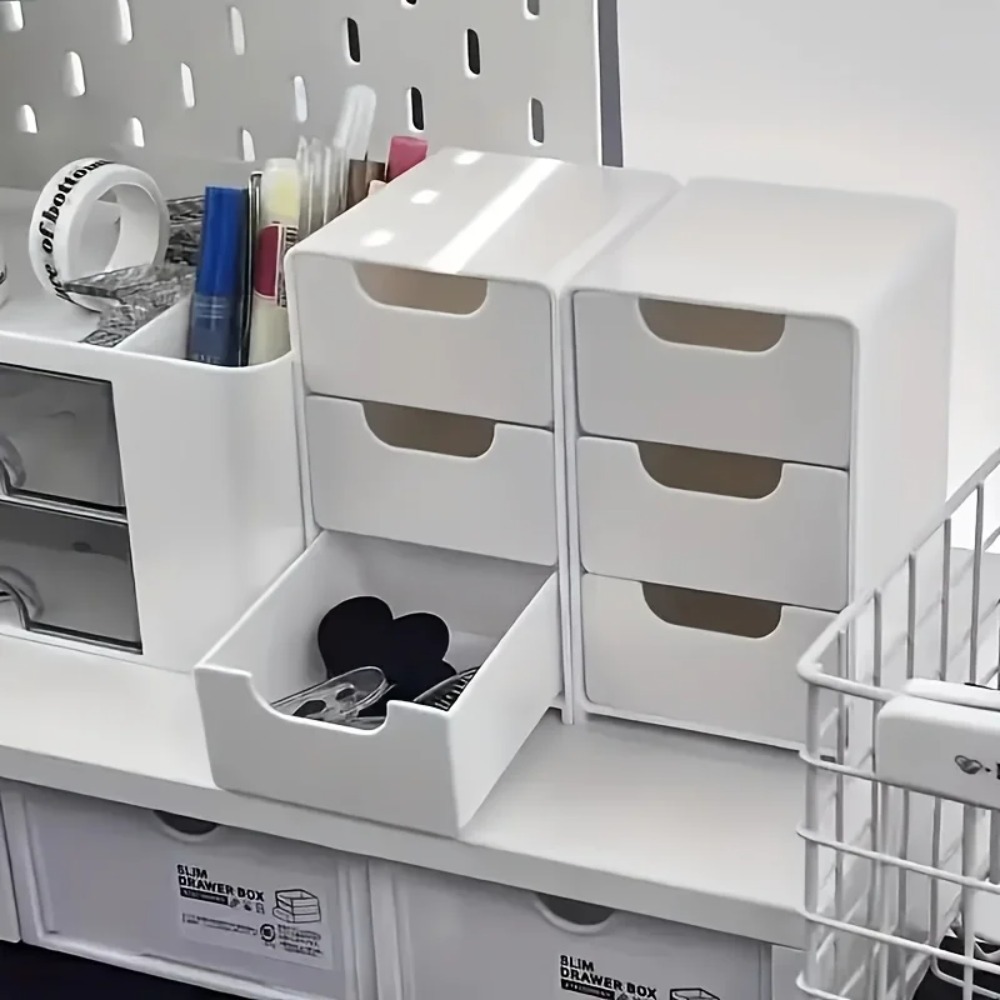 Chic 3-Tier Desk Organizer wit - Desk Drawer Unit ulasan dan harga