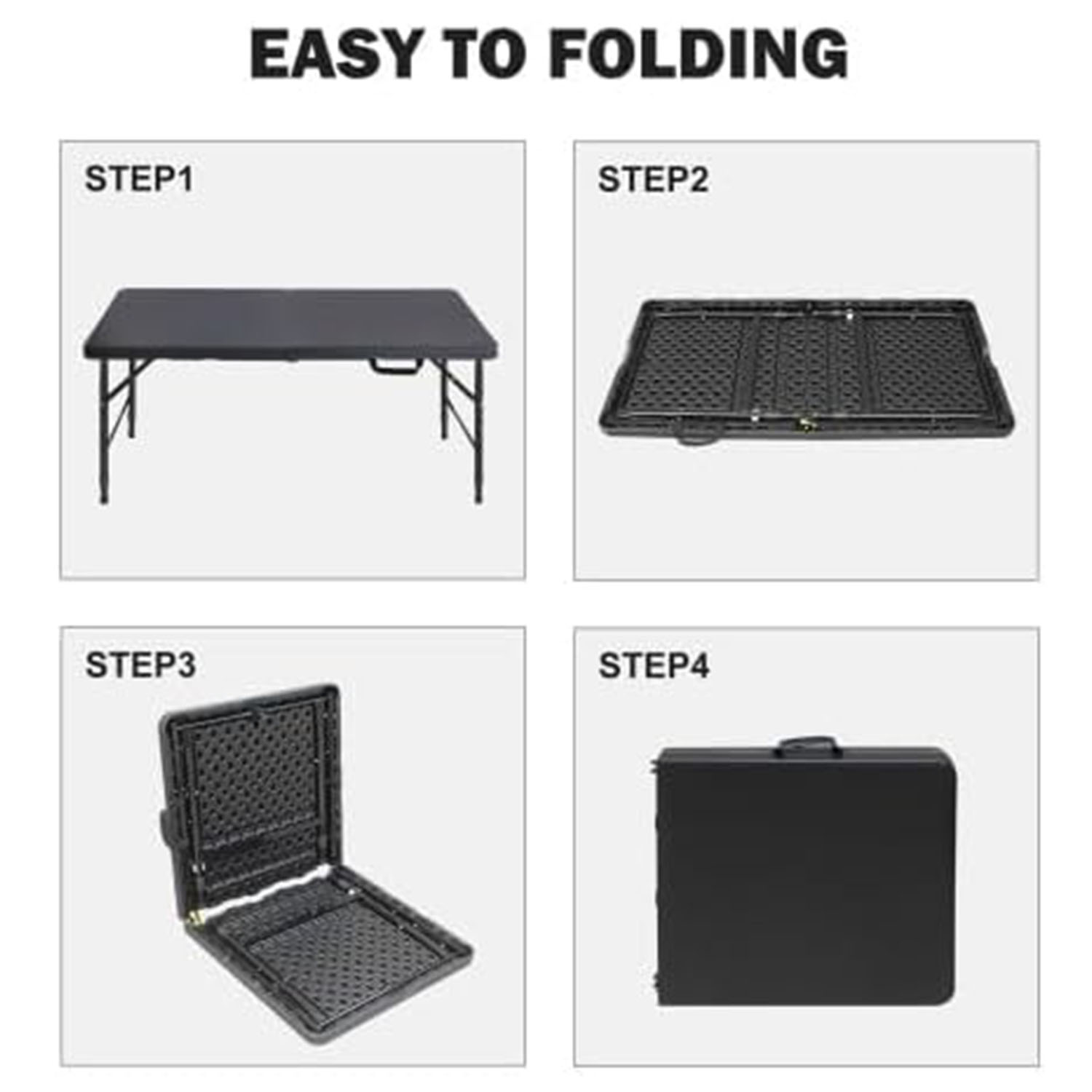Folding Table 4ft Height Adjus - Desk Setup Clean ulasan dan harga