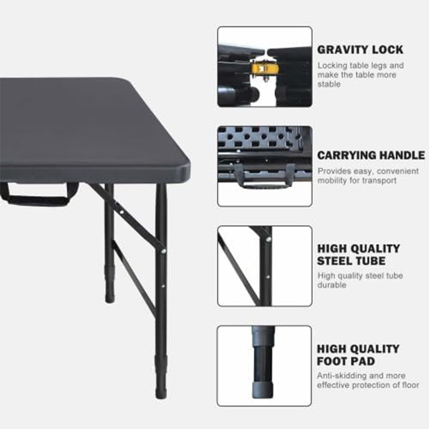 Folding Table 4ft Height Adjus - Desk Setup Clean ulasan dan harga
