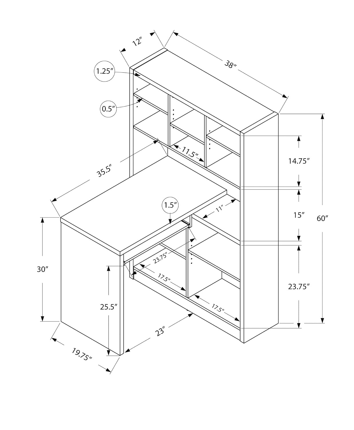 Corner Desk with Adjustable Sh - Desk Setup Dark ulasan dan harga