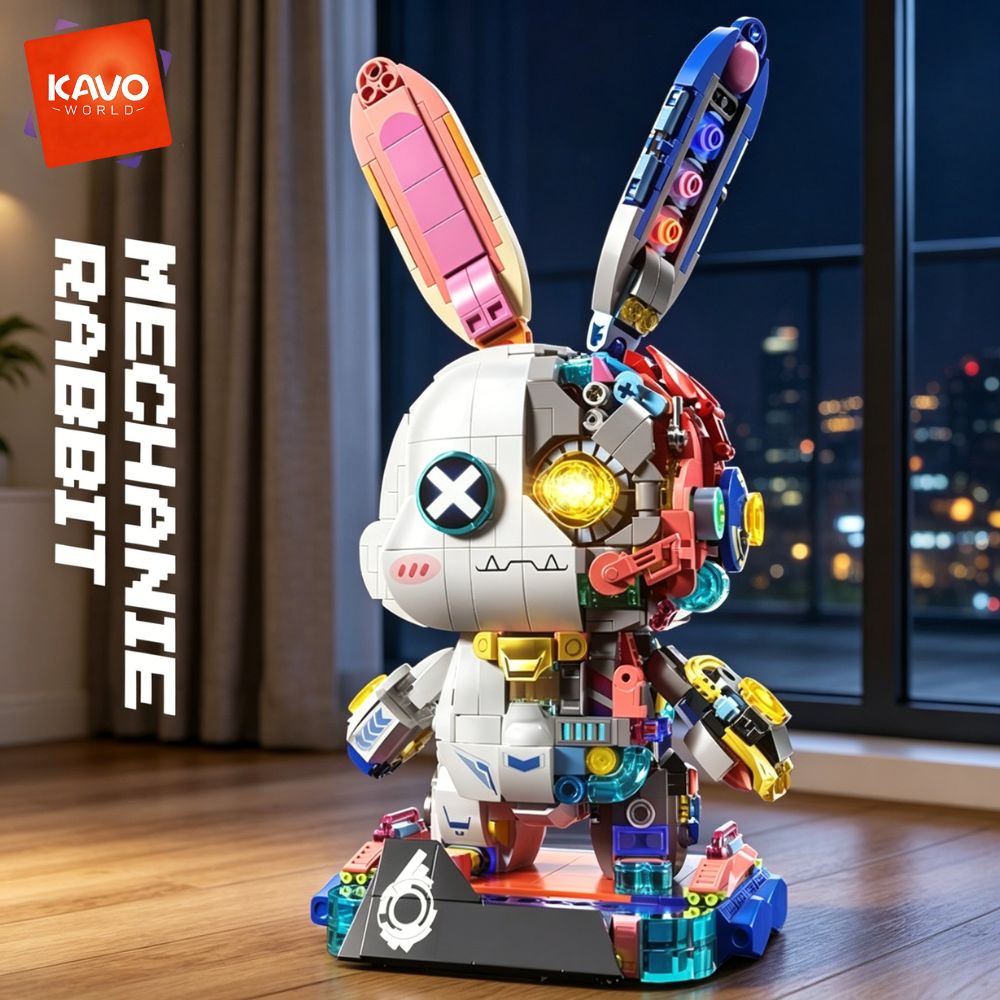 KAVOWORLD 1377PCS Robot Rabbit - Desk Setup Kit ulasan dan harga