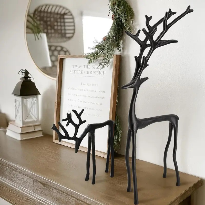 1pc Alloy Christmas Black Rein - Desk Setup Minimalist ulasan dan harga