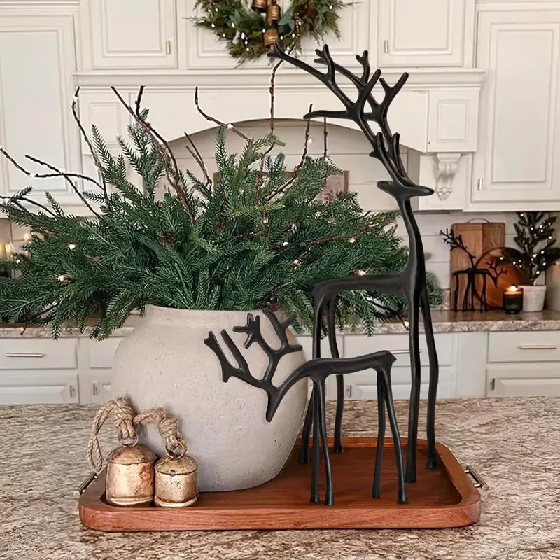 1pc Alloy Christmas Black Rein - Desk Setup Minimalist ulasan dan harga