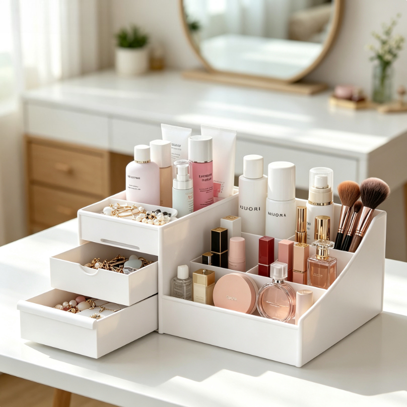 Plastic Desktop Cosmetic Stora - Desk Drawer Unit ulasan dan harga