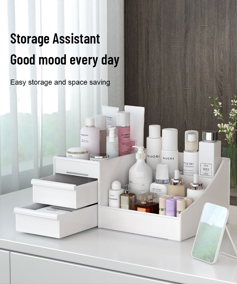 Plastic Desktop Cosmetic Stora - Desk Drawer Unit ulasan dan harga