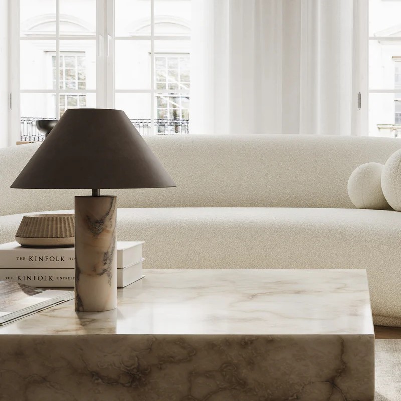 Italian Natural Marble Table L - Desk Setup Minimalist ulasan dan harga