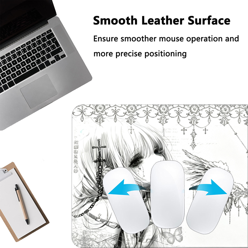 Leather Mousepad Black White A - Desk Setup Black ulasan dan harga