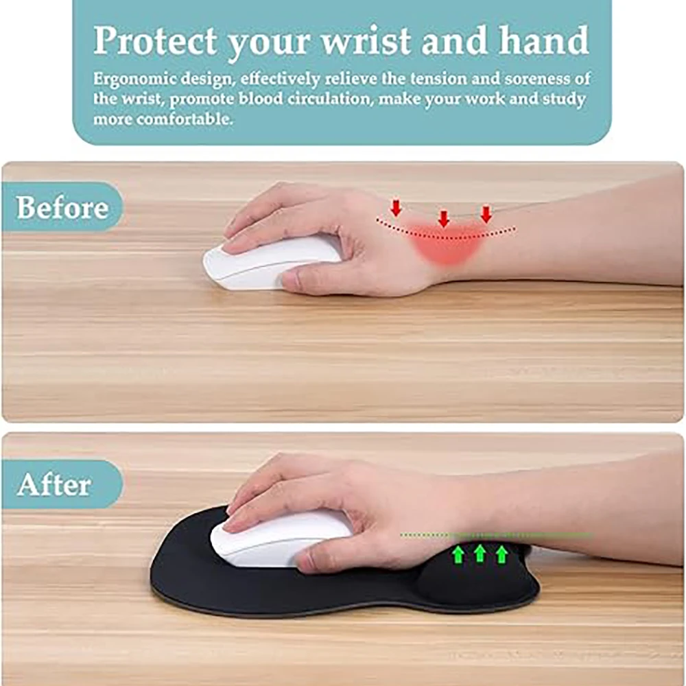 Mouse Pad with Wrist Support,  - Desk Setup Black ulasan dan harga